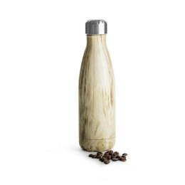 Butelka stalowa termiczna, drewniany wzór, 0,5 l