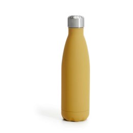 Butelka stalowa termiczna, żółta matowa, gumowana, 0,5 l