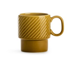 Filiżanka do kawy, żółta, ceramika, 0,25 l, wys. 9 cm