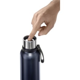 Butelka termiczna, stalowa, 0,75 l, śred. 8 x 27 cm, granatowa