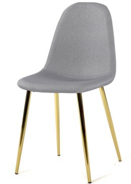 Krzesło eleganckie GIULIA, szary materiał, złoto