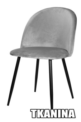 Krzesło tapicerowane Glamour Grey Velvet II