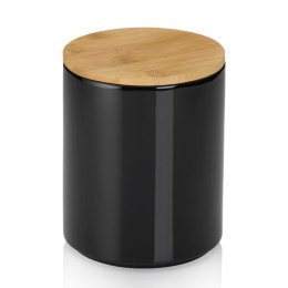 Pojemnik kuchenny, ceramika/bambus, 1,7 l, śred. 14 x 17,5 cm, czarny