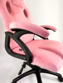 Elegancki fotel obrotowy Carrera M różowy Alcantara