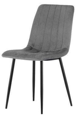 Stylowe krzesło tapicerowane, szare welwetowe, OREO SQ II