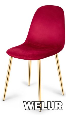Krzesło tapicerowane Burgundzki Welur Giulia II