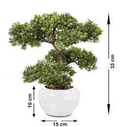 Bonsai zielone drzewko w doniczce, 33 cm
