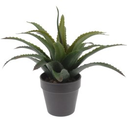 Aloes- dekoracyjna sztuczna roślina w szarej donicy