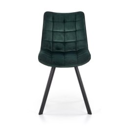 Krzesło model K332 - Nowoczesne, ciemnozielone, metalowe