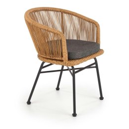 Krzesło Rattan K400 - Naturalny Kolor, Metalowe Nogi