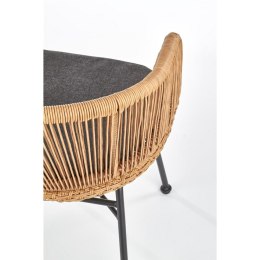 Krzesło Rattan K400 - Naturalny Kolor, Metalowe Nogi