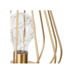 Lampka LED z żarówką - Nowoczesny design, złoty metal, 17 cm