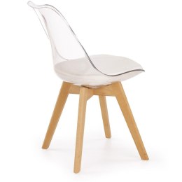 EcoSkórzane Krzesło K246, Białe, Buk