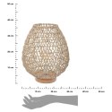 Lampa nocna Etel Nature - 35,5cm, druciany klosz, drewniana podstawa