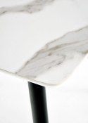Stół Marco z blatem imitującym marmur, podstawa stalowa