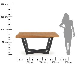 Nowe nazwa dla produktu Stół rozkładany Massive jasny dąb Stalowa podstawa lakierowana na czarno, blat wykonany z płyty fornirow