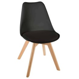 Krzesło tapicerowane Baya czarne - Eleganckie drewno, wysoka jakość