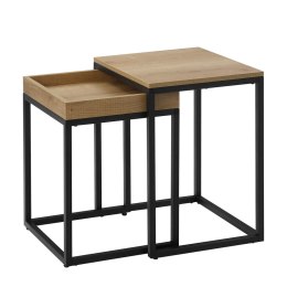 Completto dwóch stolików LOFT, metal+MDF