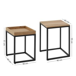 Completto dwóch stolików LOFT, metal+MDF