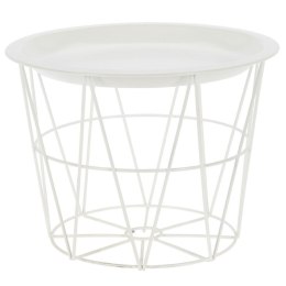 Nowość - Elegancki metalowy stolik pomocniczy, biały 20x25 cm