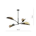Lampa sufitowa LOTUS 4 BLACK/GOLD - designerska elegancja