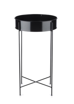 Stolik kwietnik - czarny, metalowy, styl industrialny (64 cm)