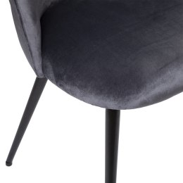 Krzesło Slano Velvet Szare - Wygodne i stylowe krzesło Velvet z metalowymi nogami