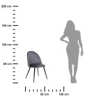Krzesło Slano Velvet Szare - Wygodne i stylowe krzesło Velvet z metalowymi nogami
