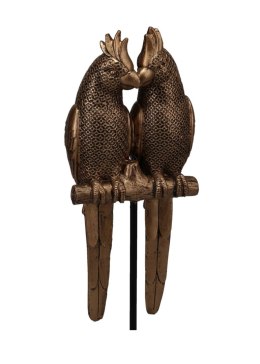 Dekoracyjna figurka papug na postumencie 35 cm