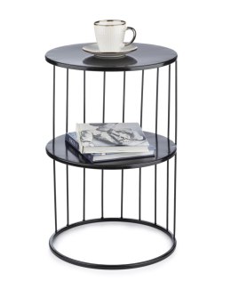 Stolik kawowy metalowy z półką, nowoczesny design