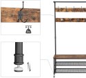 Wieszak z półkami i ławą - Rustykalny design