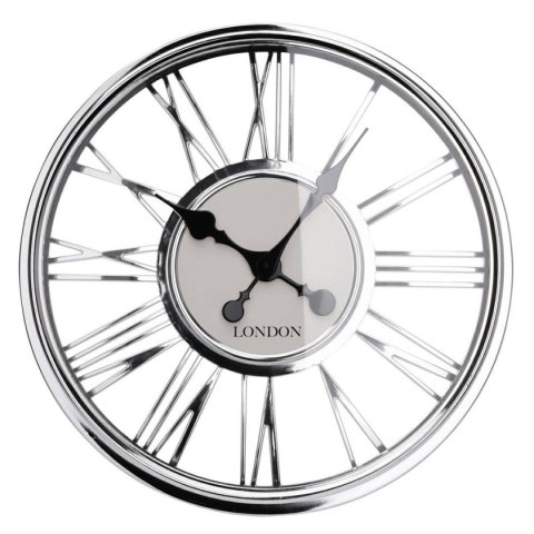 Zegar ścienny srebrny - 41,5 cm, nowoczesny