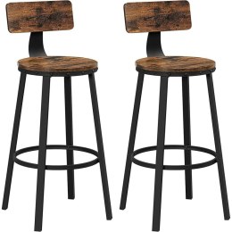 Zestaw 2 hokerów krzesła barowe - Styl rustykalno-industrialny