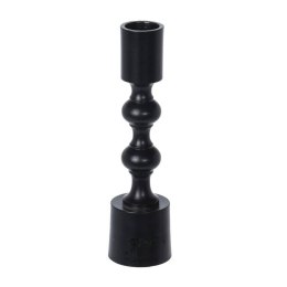 Solidny czarny świecznik loft 16 cm