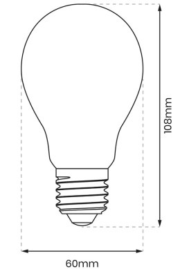 Żarówka Filamentowa LED E27 ciepła A60 9W