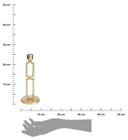 Złoty geometryczny świecznik 25x10 cm