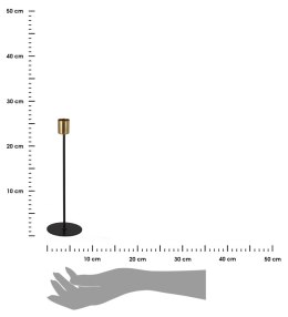 Metalowy świecznik czarno złoty 25,5 cm