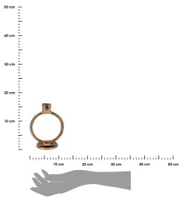 Złoty świecznik - okrągły, 15 cm