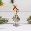 Ceramiczny Aniołek Świąteczny z Koroną - 11 cm