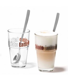Zestaw Latte Solo 2 szklanek z łyżeczkami