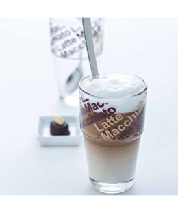 Zestaw 2 ślicznych szklanek z łyżeczkami - idealny do Latte Solo!