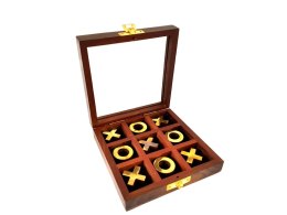 Kółko i krzyżyk w pudełku drewnianym - G388B, 12,5x12,5cm